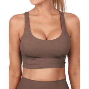Sports Bra for Women, Strappy Padded Medium Support Yoga Bra